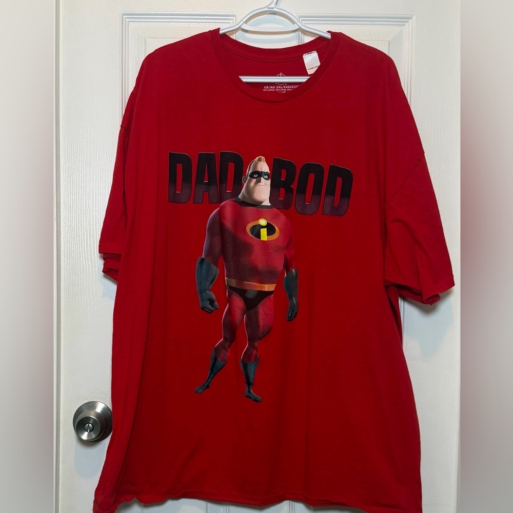Disney Pixar Mr Incredible Dad Bod Red Graphic Tee Size 3X